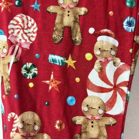 Posh Peanut red gingerbread man bamboo leggings size 3T to 4T NWOT - Picture 6 of 10